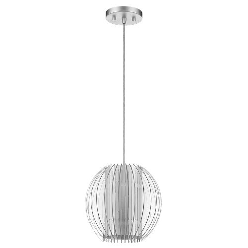 Metallic Silver One Light Pendant from the Phoenix Collection
