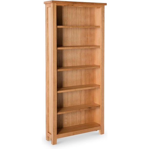 London Oak Large Bookcase | Solid Wood 6 Tier Bookshelf | Roseland