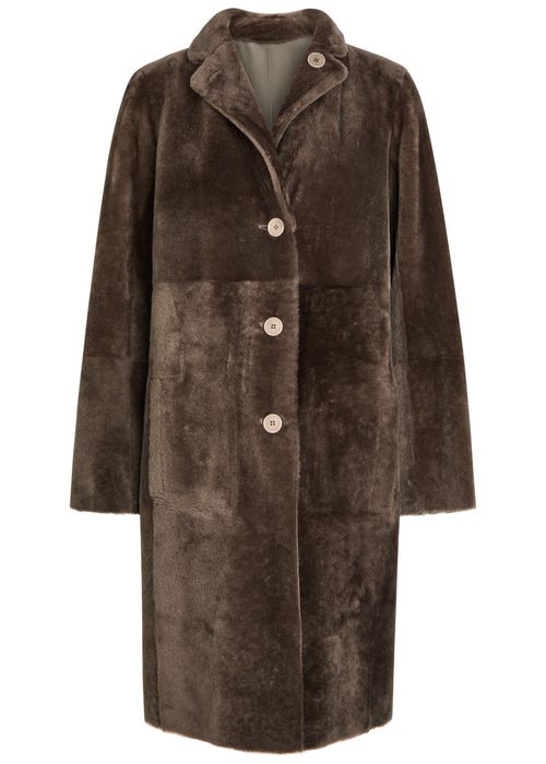 Britanny Reversible Leather and Shearling Coat