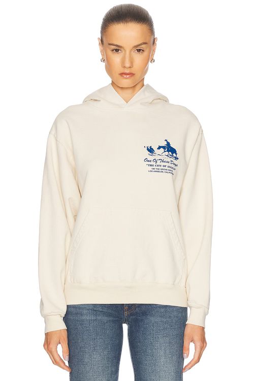 ONE OF THESE DAYS x FWRD City Of Angels Hoodie in Washed Bone - Cream.  XL/1X also in L