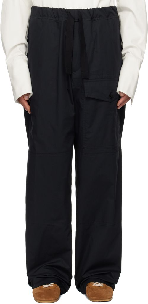 Dries Van Noten Black Cotton Cargo Pants