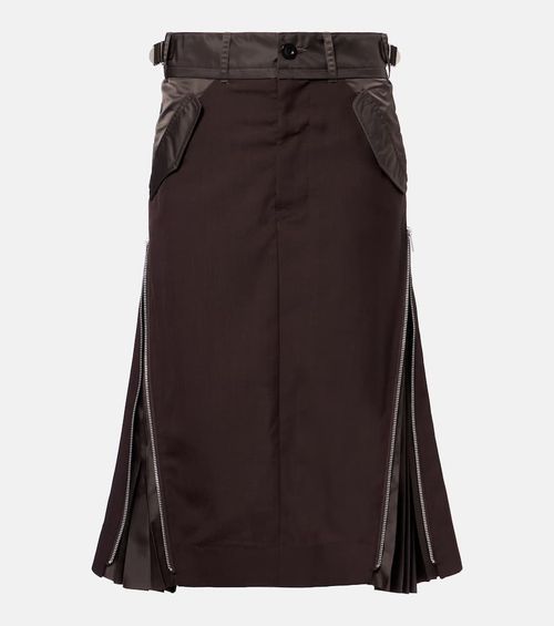 Pleated midi skirt