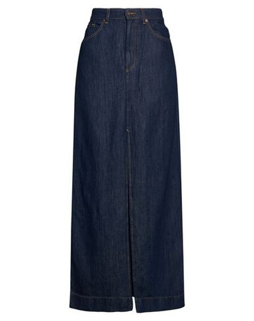 Woman Denim skirt Blue Size 24 Cotton, Linen