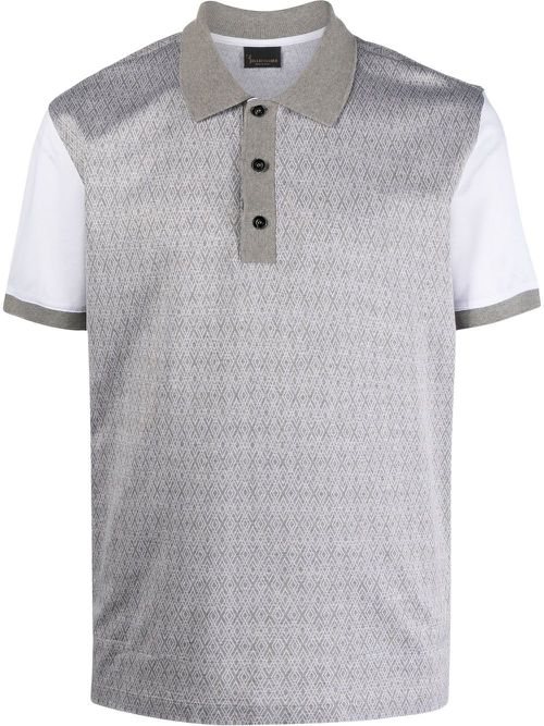 Two-tone cotton polo shirt - Grey