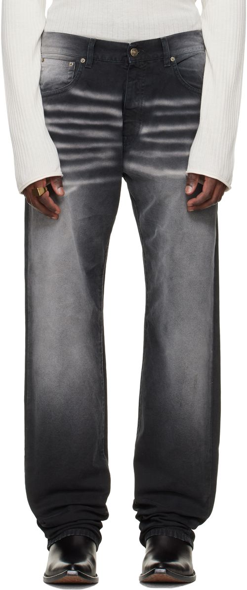 Black & Gray Collection Loose Fivepocket Trousers