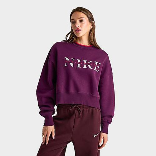 Women's Sportswear Phoenix Fleece Oversized Crewneck Sweatshirt in Bordeaux