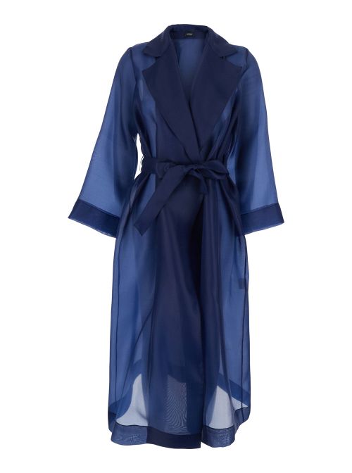 Lightweight Polyester Trench Coat — Blue