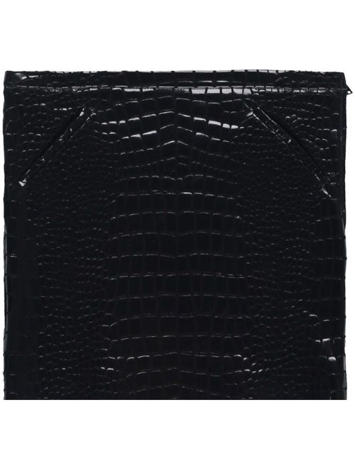 Embossed crocodile-effect leather skirt - Black