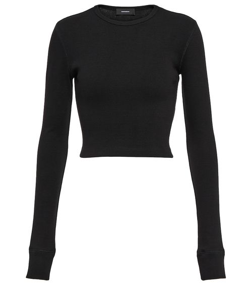 X Hailey Bieber HB cotton-blend jersey crop top