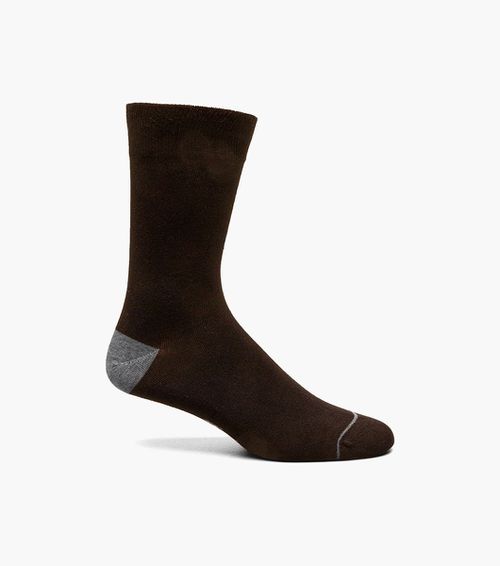 Florsheim Shoes Bamboo Flat Men's Crew Dress Socks Brown