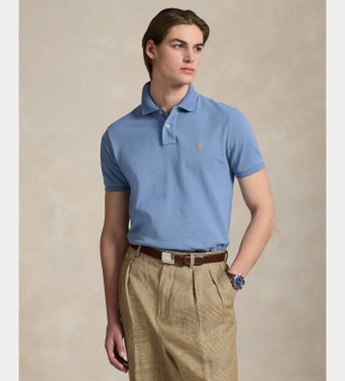 Polo Ralph Lauren for man. 710680784430 The iconic blue pique polo shirt (M), Casual, Cotton, Short sleeve