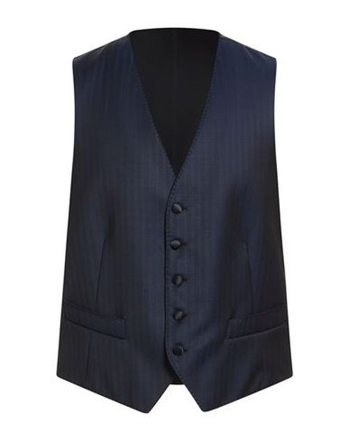 Man Tailored Vest Navy Size 42 Virgin Wool