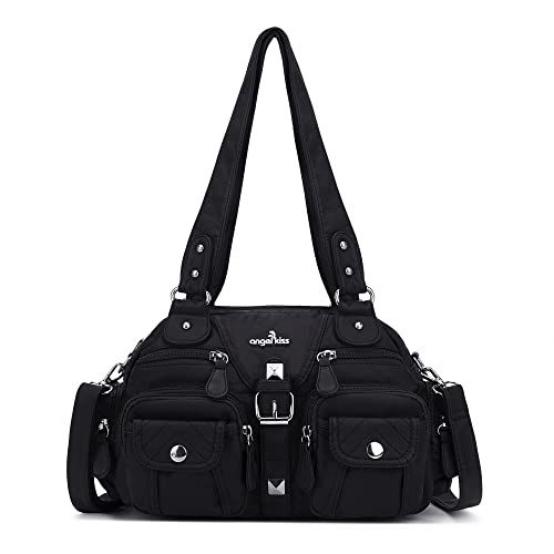 Angel Kiss Hobo Crossbody Purses for Women Shoulder Bag Multipocket Soft Hobo Purses Removable Strap Leather Handbags