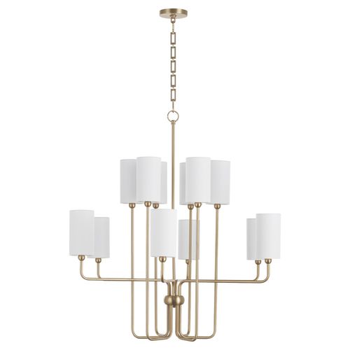 Aged Brass 12 Light Chandelier from the Charlotte Collection