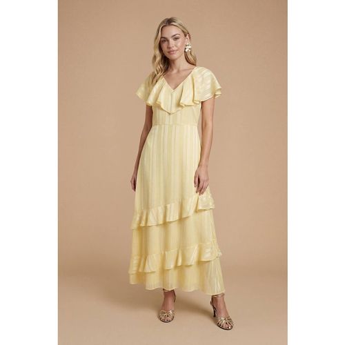 Dorothy Perkins Women's DP Luxe Cape Ruffle Midi Dress in Yellow