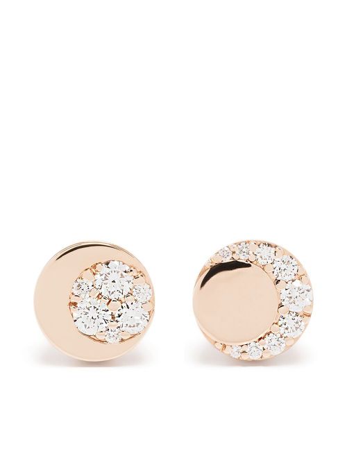 18kt rose gold Luce diamond stud earrings - Pink