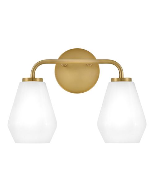 Gio 2-Light LED Bathroom Vanity Light in Lacquered Bra