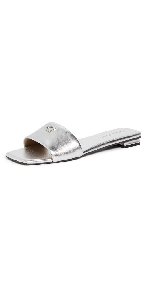 Sculpted C Flat Sandals Silver