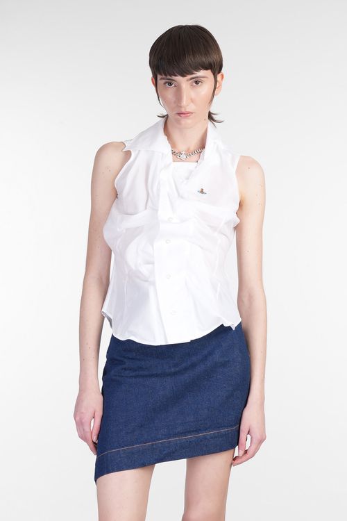 Ss Drunken Shirt In White Cotton