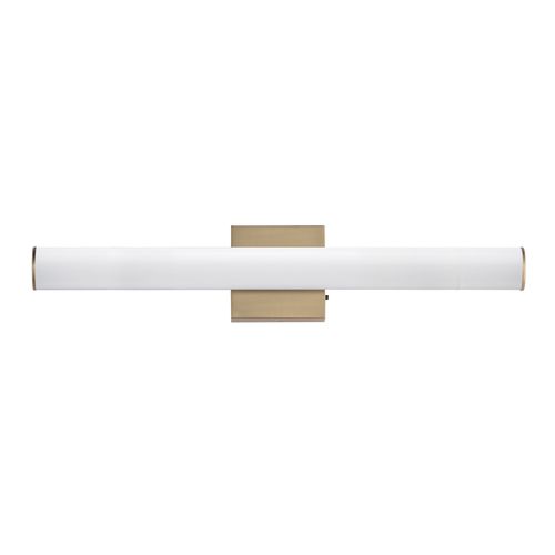 Natural Aged Brass LED Bathroom Vanity Light from the Rail 5CCT Collection