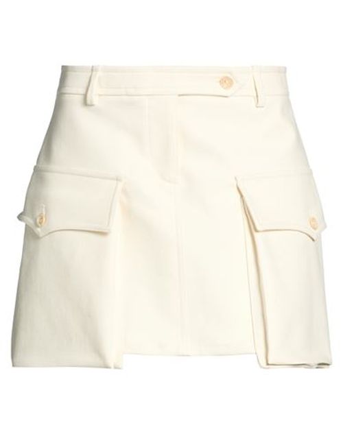 Woman Mini skirt Cream Size 2 Cotton, Elastane