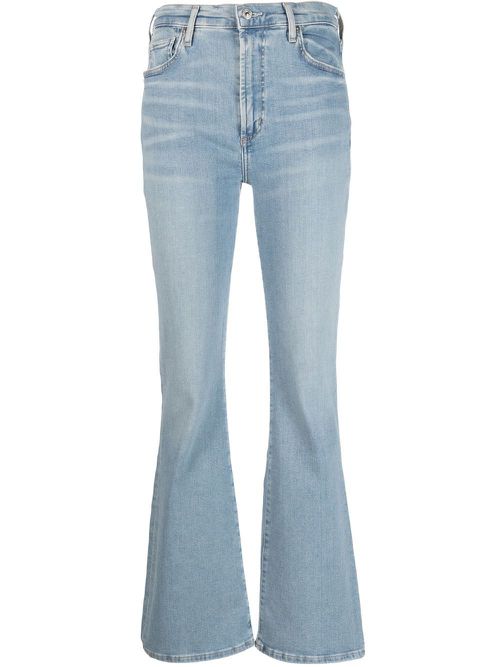 Flared cotton jeans - Blue