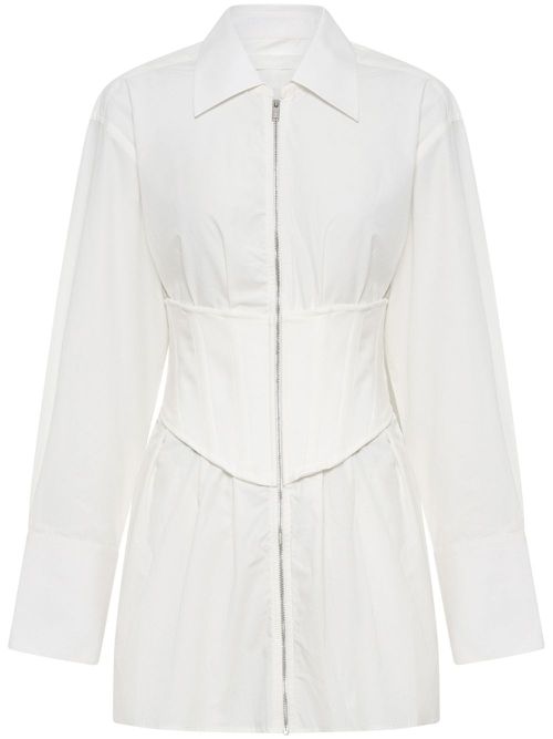 Corset organic-cotton minidress - White
