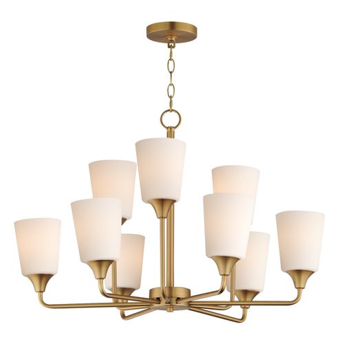 Natural Aged Brass Chandelier from the Hudson Collection
