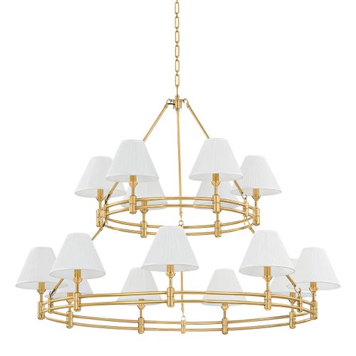 Aged Brass Chandelier from the Howard Collection