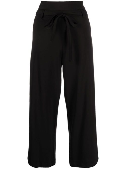 Wide-leg cotton track pants - Black