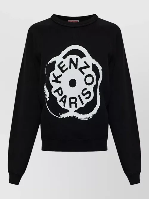 Kenzo - silk crew neck sweatshirt graphic print