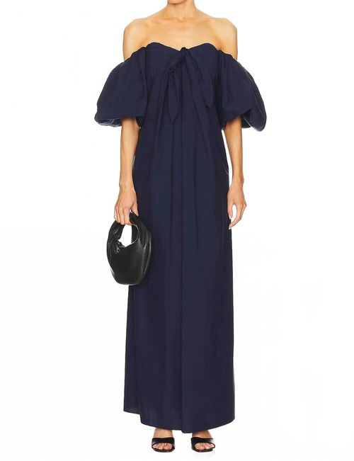Caroline Constas | Reyna Off The Ahoulder Maxi Dress In Navy | Realry