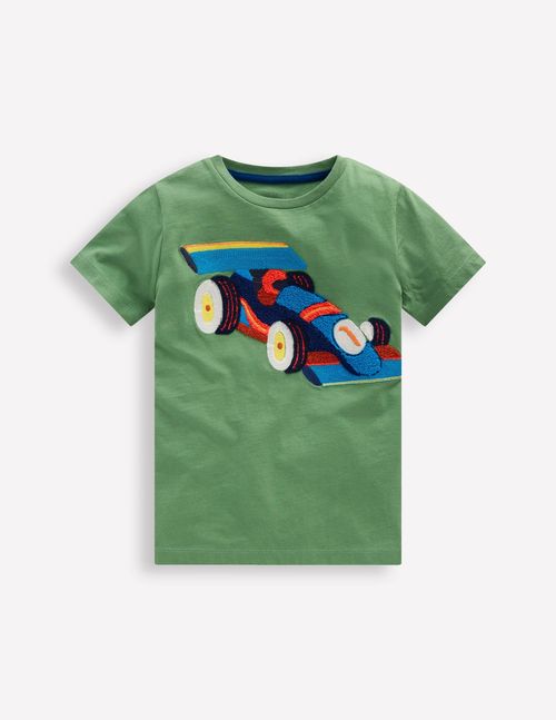 Boys Short Sleeve Appliqué T-shirt in Green | Size 2-3 Years