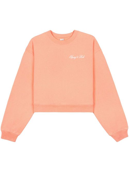 Logo-print cotton sweatshirt - PEACH