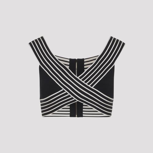 Striped Zip-fastening Top