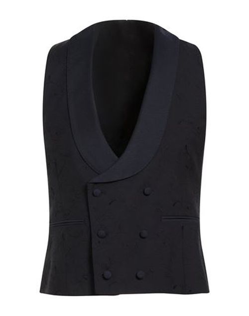 Man Tailored Vest Navy Size 40 Wool, Cotton, Polyester
