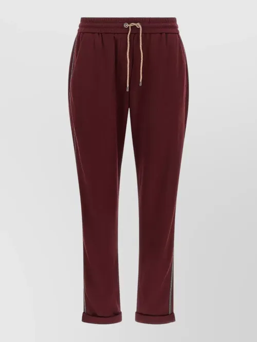 Brunello Cucinelli - monile detail track joggers cotton silk