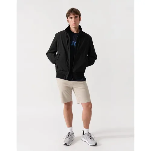 Men's BOSS Orange Olik Mens Water-Repellent Softshell Jacket with Detachable Sleeves - Black 001 - : 42/Regular