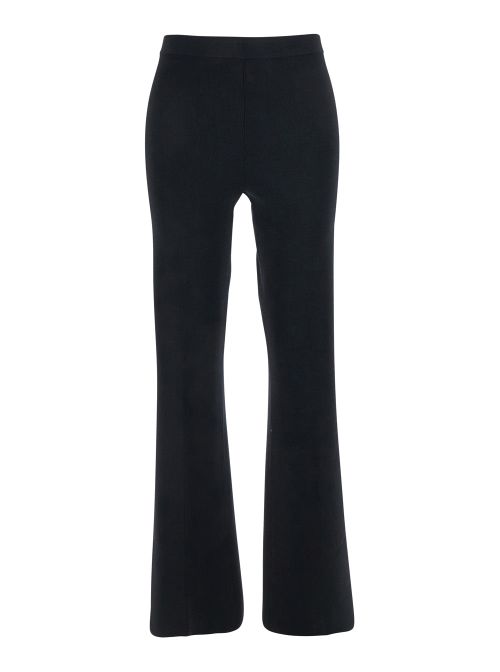 Flared Viscose Trousers — Black