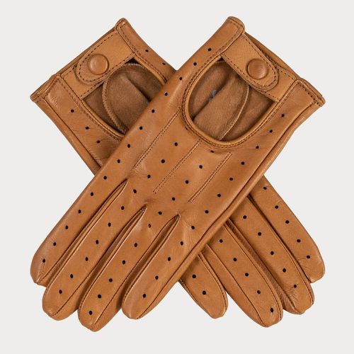 Ladies Caramel Italian Leather Driving Glove