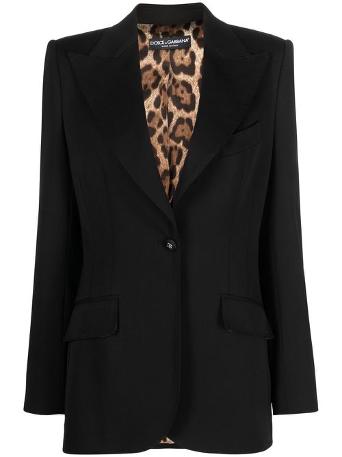Single-breasted button-fastening blazer - Black