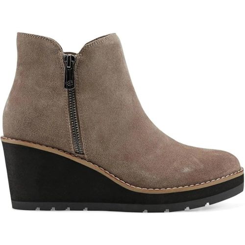Jayda Boots Womens Taupe Suede Wedge Heel Ankle Bootie LION136