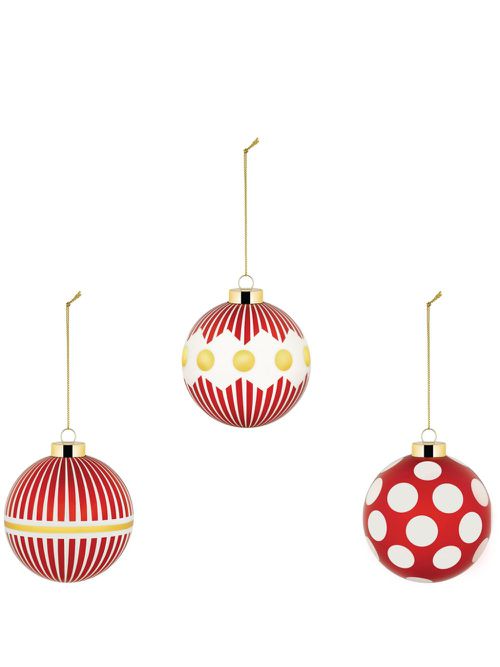 Delight ornaments (set of three) - Red