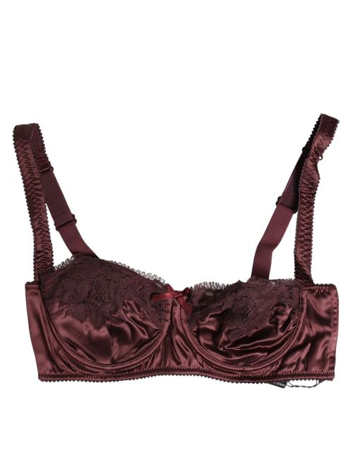 Silk Underwired Balconette Bra — Burgundy