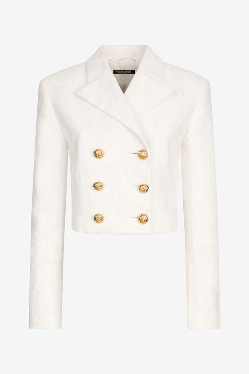 Wall Print Cropped Jacket
