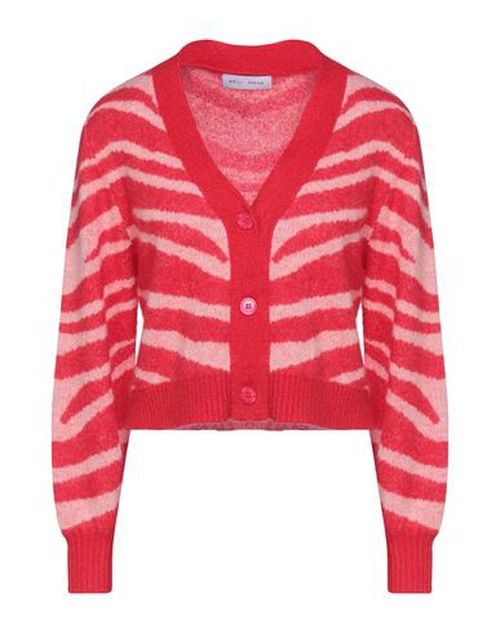 Woman Cardigan Red Size L Wool, Mohair wool, Nylon