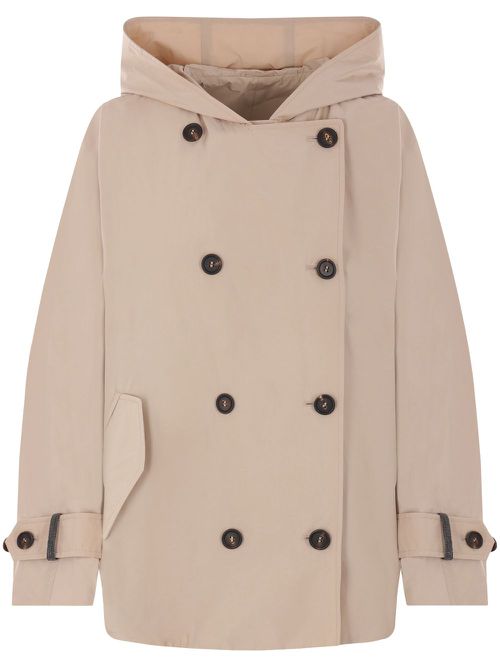 Taffeta parka coat - Brown