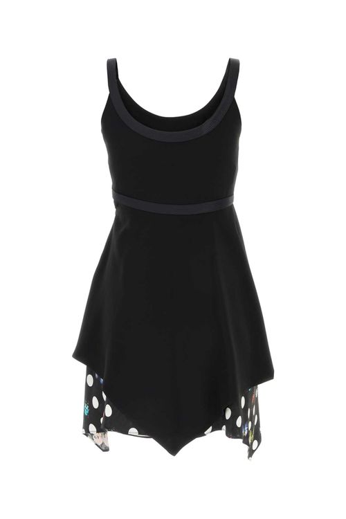 Black Acetate Blend Mini Dress