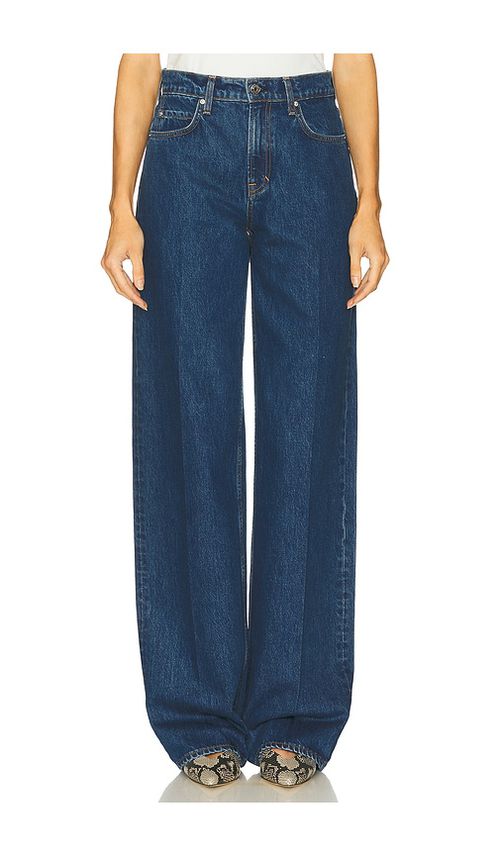 GRLFRND Rey Mid Rise Trouser in Rodeo Dr - Blue. 25 also , 27, 28