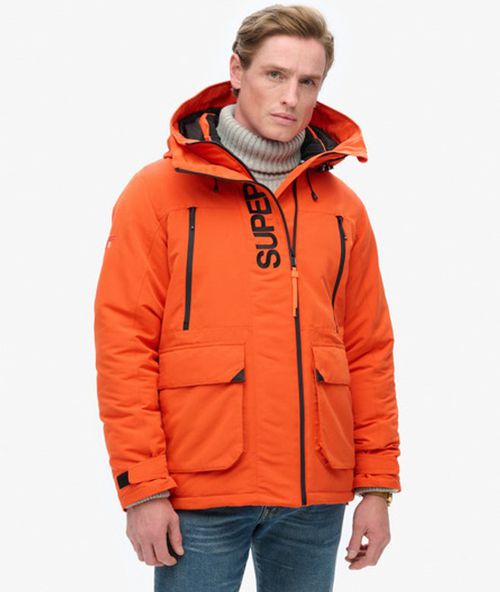 Superdry Men's Men's Hooded Ultimate Embroidered SD Windbreaker Jacket Orange / Flame Orange